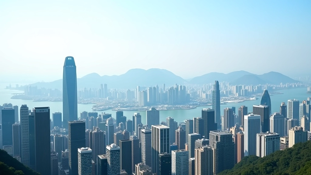 Hong Kong cityscape showing different business districts with modern office buildings and urban landscape