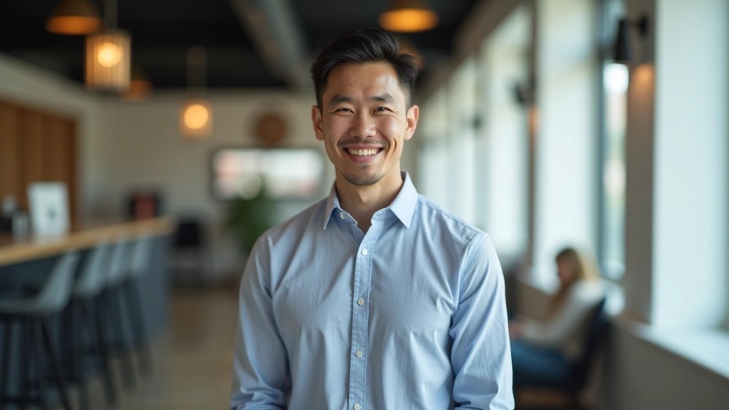 Profile photo of Marcus, operations lead wearing casual professional attire, portrait view in bright workspace